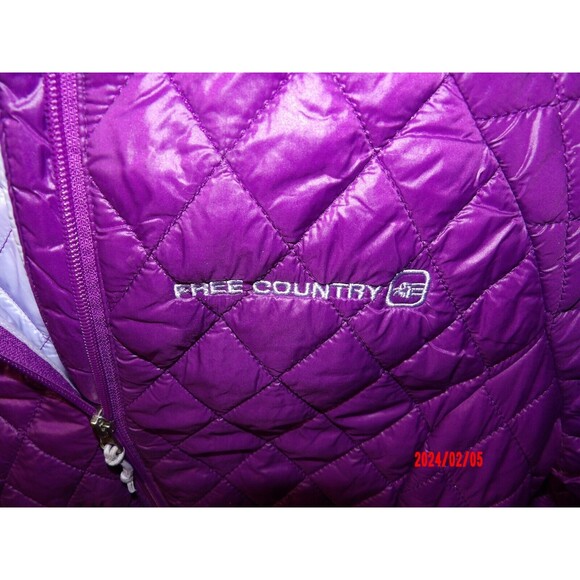 Free Country light wieght puffer jacket Purple Med - Picture 3 of 4